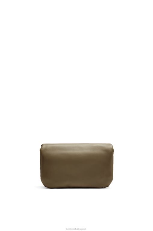 Loewe Women Mini Puffer Goya bag in shiny nappa lambskin 206XF246 Dark Khaki Green