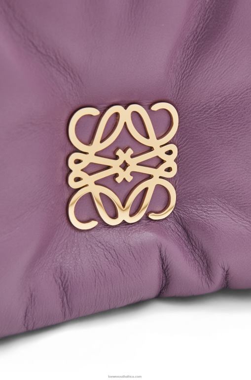 Loewe Women Mini Puffer Goya bag in shiny nappa lambskin 206XF322 Lavander