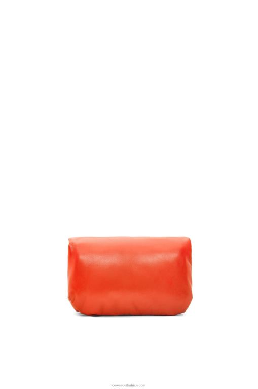 Loewe Women Mini Puffer Goya bag in shiny nappa lambskin 206XF326 Sunrise Orange