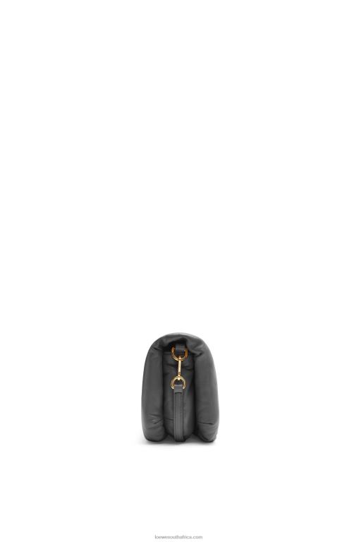 Loewe Women Mini Puffer Goya bag in shiny nappa lambskin 206XF413 Black