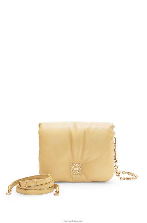 Loewe Women Puffer Goya bag in shiny nappa lambskin 206XF380 Butter