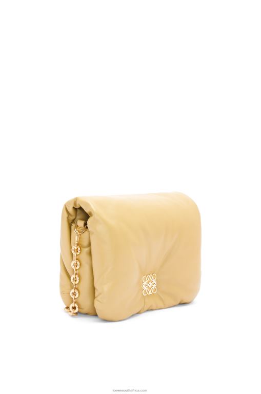 Loewe Women Puffer Goya bag in shiny nappa lambskin 206XF380 Butter