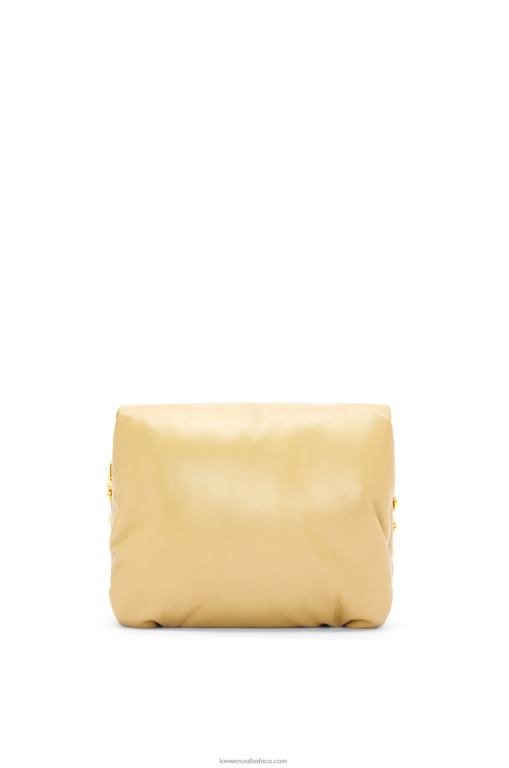 Loewe Women Puffer Goya bag in shiny nappa lambskin 206XF380 Butter