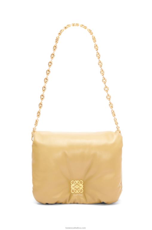 Loewe Women Puffer Goya bag in shiny nappa lambskin 206XF380 Butter