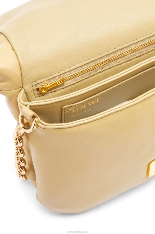 Loewe Women Puffer Goya bag in shiny nappa lambskin 206XF380 Butter
