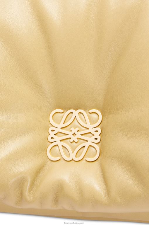 Loewe Women Puffer Goya bag in shiny nappa lambskin 206XF380 Butter
