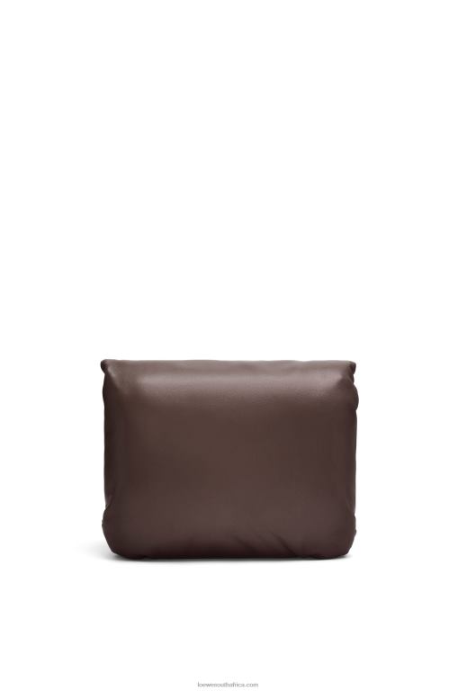 Loewe Women Puffer Goya bag in shiny nappa lambskin 206XF383 Dark Chocolate