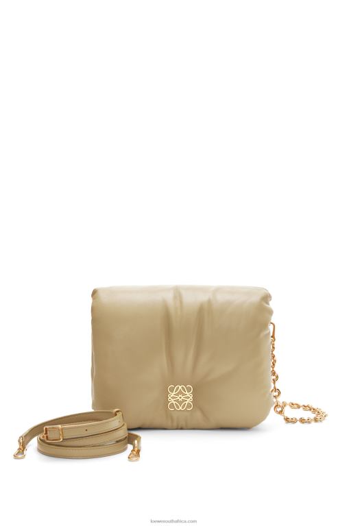 Loewe Women Puffer Goya bag in shiny nappa lambskin 206XF386 Clay Green