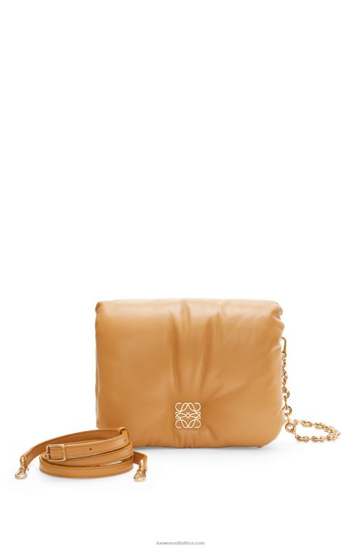 Loewe Women Puffer Goya bag in shiny nappa lambskin 206XF387 Camel