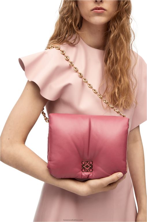 Loewe Women Puffer Goya bag in shiny nappa lambskin 206XF489 Plumrose