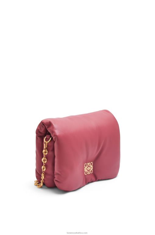 Loewe Women Puffer Goya bag in shiny nappa lambskin 206XF489 Plumrose