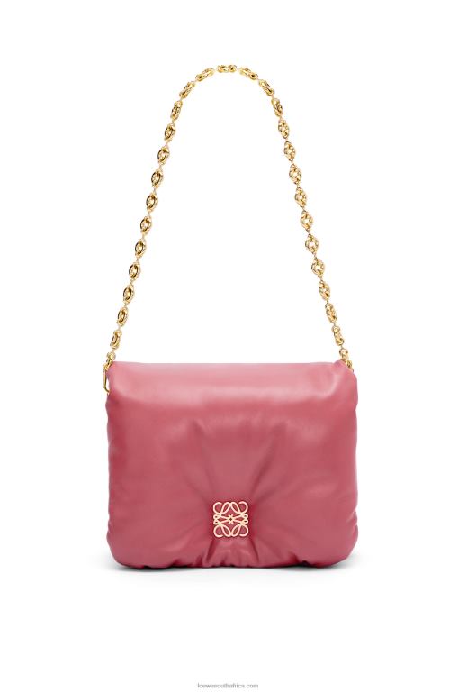 Loewe Women Puffer Goya bag in shiny nappa lambskin 206XF489 Plumrose