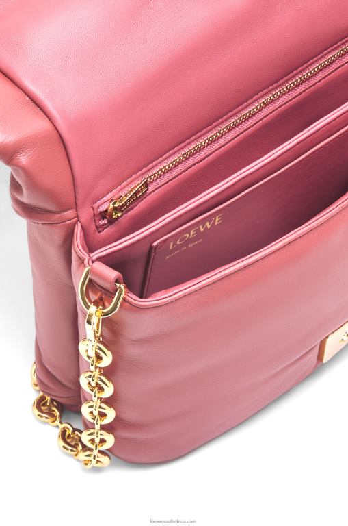 Loewe Women Puffer Goya bag in shiny nappa lambskin 206XF489 Plumrose