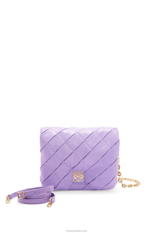 Loewe Women Puffer Goya in pleated shiny nappa lambskin 206XF379 Light Mauve