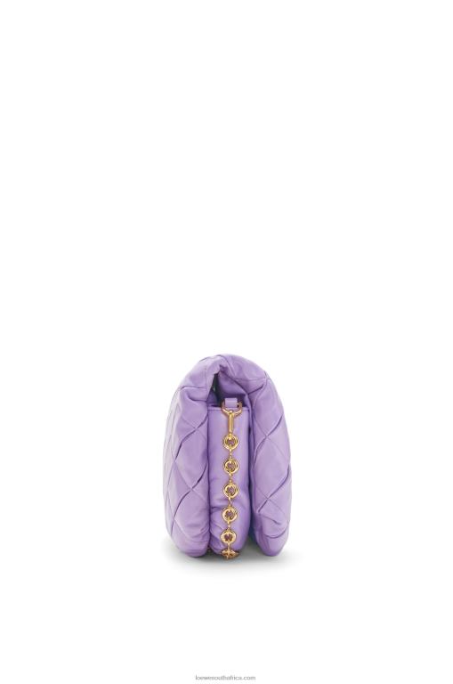 Loewe Women Puffer Goya in pleated shiny nappa lambskin 206XF379 Light Mauve