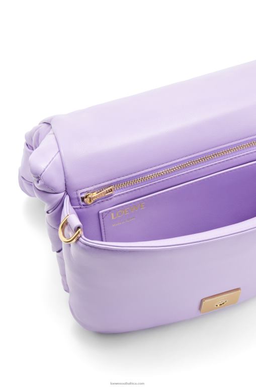 Loewe Women Puffer Goya in pleated shiny nappa lambskin 206XF379 Light Mauve