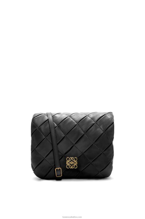Loewe Women Puffer Goya in pleated shiny nappa lambskin 206XF384 Black