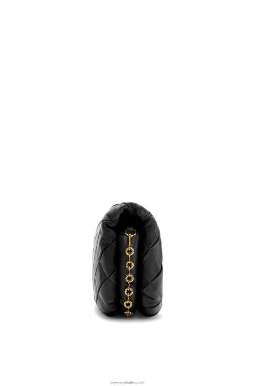 Loewe Women Puffer Goya in pleated shiny nappa lambskin 206XF384 Black