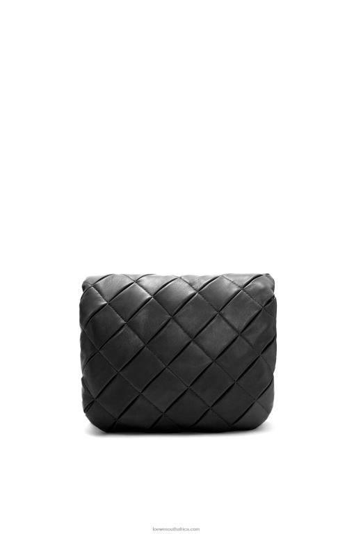 Loewe Women Puffer Goya in pleated shiny nappa lambskin 206XF384 Black