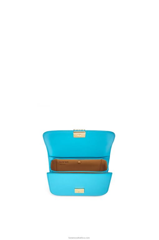 Loewe Women Small Goya bag in silk calfskin 206XF309 Cyan