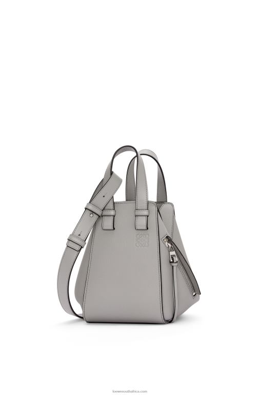 Loewe Women Compact Hammock bag in soft grained calfskin 206XF342 Pearl Grey