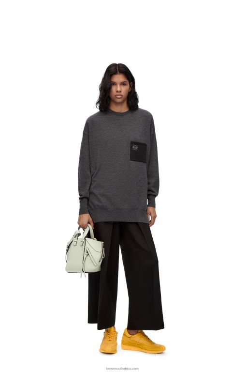 Loewe Women Compact Hammock bag in soft grained calfskin 206XF343 Light Celadon