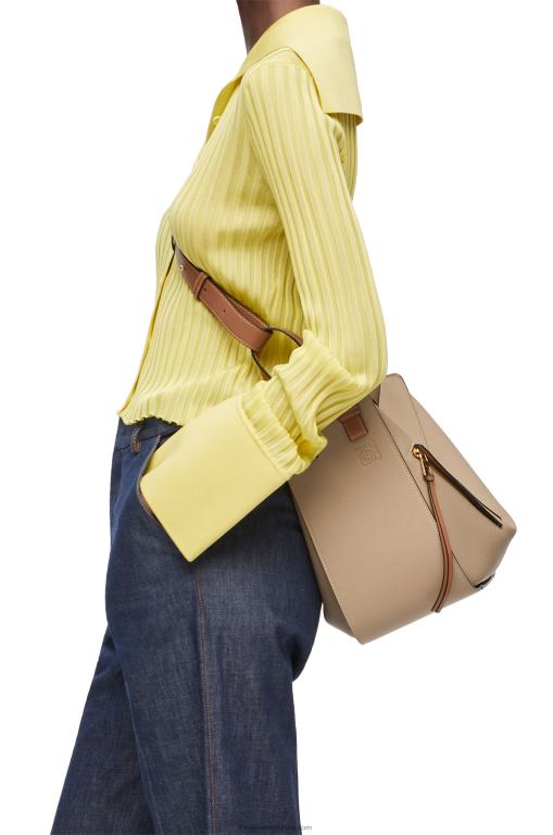 Loewe Women Compact Hammock bag in soft grained calfskin 206XF344 Sand