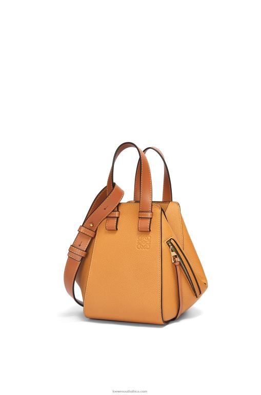 Loewe Women Compact Hammock bag in soft grained calfskin 206XF407 Light Caramel