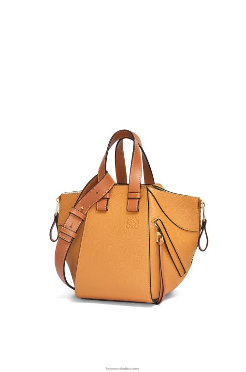 Loewe Women Compact Hammock bag in soft grained calfskin 206XF407 Light Caramel