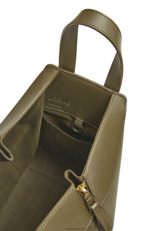 Loewe Women Compact Hammock in satin calfskin 206XF431 Tea Dust Glaze