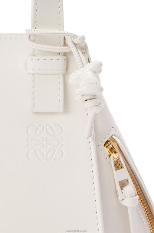 Loewe Women Compact Hammock in satin calfskin 206XF462 White Glaze