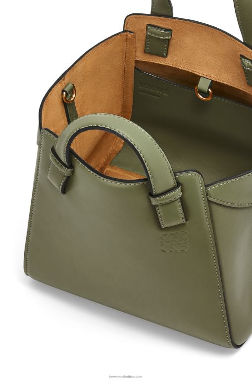 Loewe Women Hammock Nugget bag in nappa calfskin 206XF519 Avocado Green
