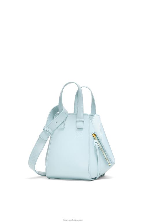 Loewe Women Hammock compact bag in satin calfskin 206XF460 Aquamarine