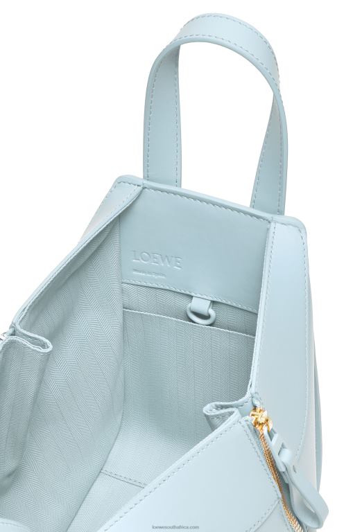 Loewe Women Hammock compact bag in satin calfskin 206XF460 Aquamarine