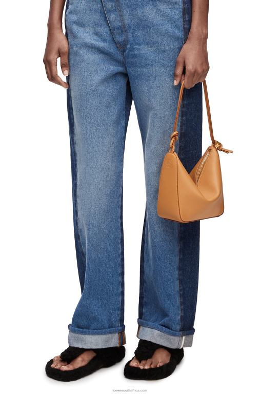 Loewe Women Mini Hammock Hobo bag in classic calfskin 206XF323 Warm Desert