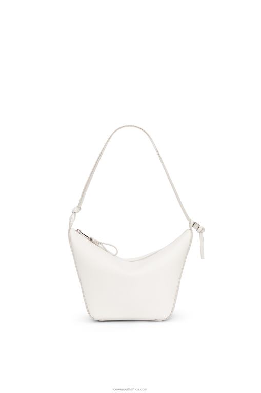 Loewe Women Mini Hammock Hobo bag in classic calfskin 206XF324 Soft White