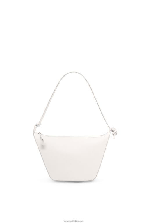 Loewe Women Mini Hammock Hobo bag in classic calfskin 206XF324 Soft White