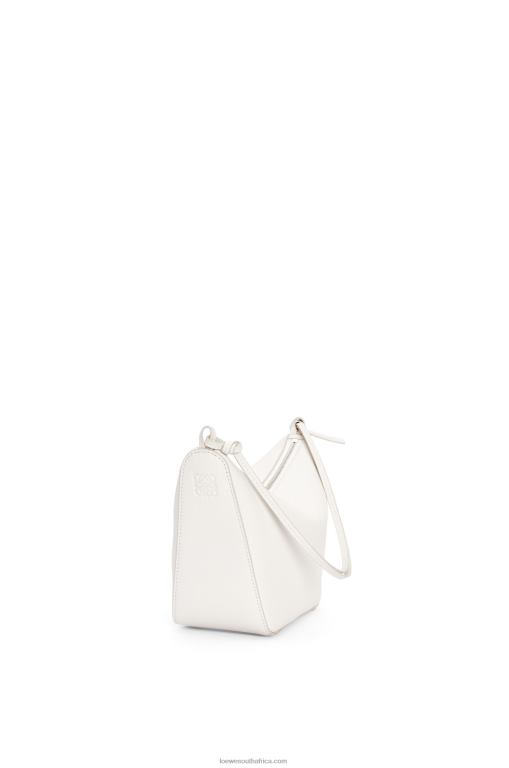 Loewe Women Mini Hammock Hobo bag in classic calfskin 206XF324 Soft White