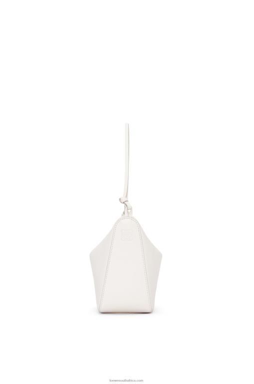 Loewe Women Mini Hammock Hobo bag in classic calfskin 206XF324 Soft White