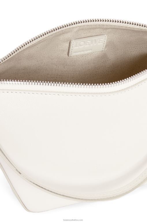 Loewe Women Mini Hammock Hobo bag in classic calfskin 206XF324 Soft White