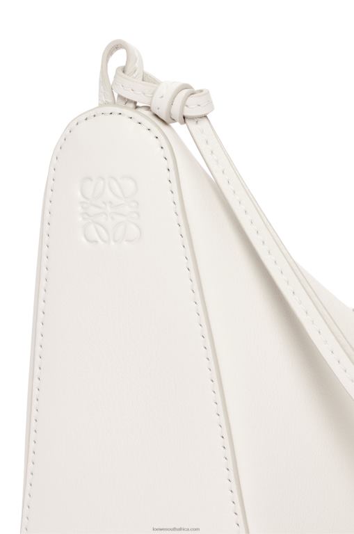 Loewe Women Mini Hammock Hobo bag in classic calfskin 206XF324 Soft White