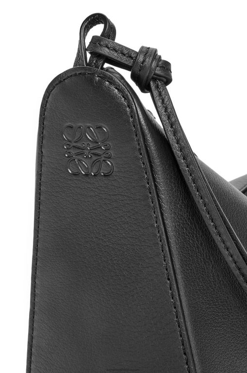 Loewe Women Mini Hammock Hobo bag in classic calfskin 206XF329 Black