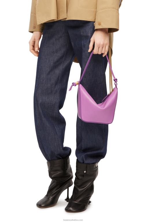 Loewe Women Mini Hammock Hobo bag in classic calfskin 206XF332 Rockrose