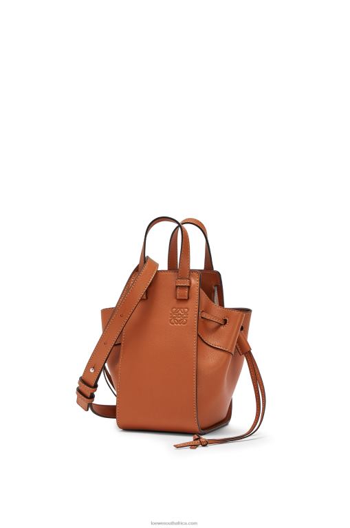 Loewe Women Mini Hammock drawstring in classic calfskin 206XF242 Tan