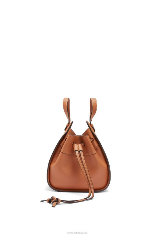Loewe Women Mini Hammock drawstring in classic calfskin 206XF242 Tan