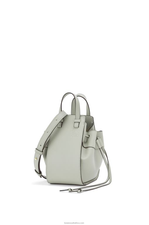 Loewe Women Mini Hammock drawstring in classic calfskin 206XF290 Ash Grey
