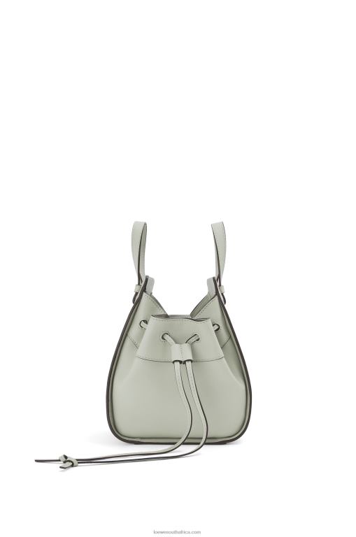 Loewe Women Mini Hammock drawstring in classic calfskin 206XF290 Ash Grey