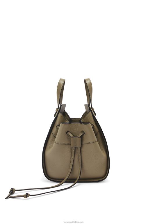 Loewe Women Mini Hammock drawstring in soft grained calfskin 206XF241 Laurel Green