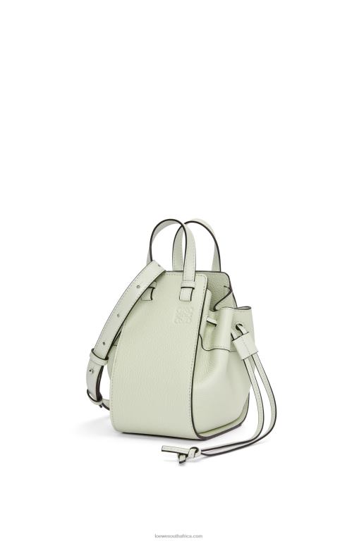 Loewe Women Mini Hammock drawstring in soft grained calfskin 206XF244 Light Celadon