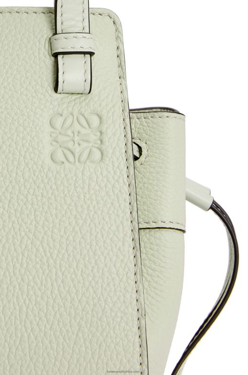 Loewe Women Mini Hammock drawstring in soft grained calfskin 206XF244 Light Celadon